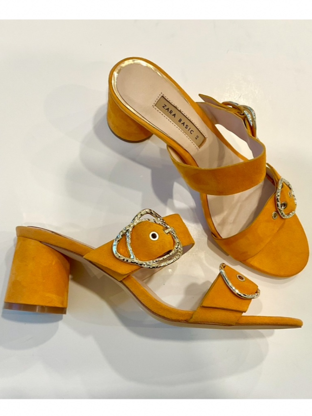 ZARA  Round Heel Buckle Mule Sandal  Size EU 40 NWOT